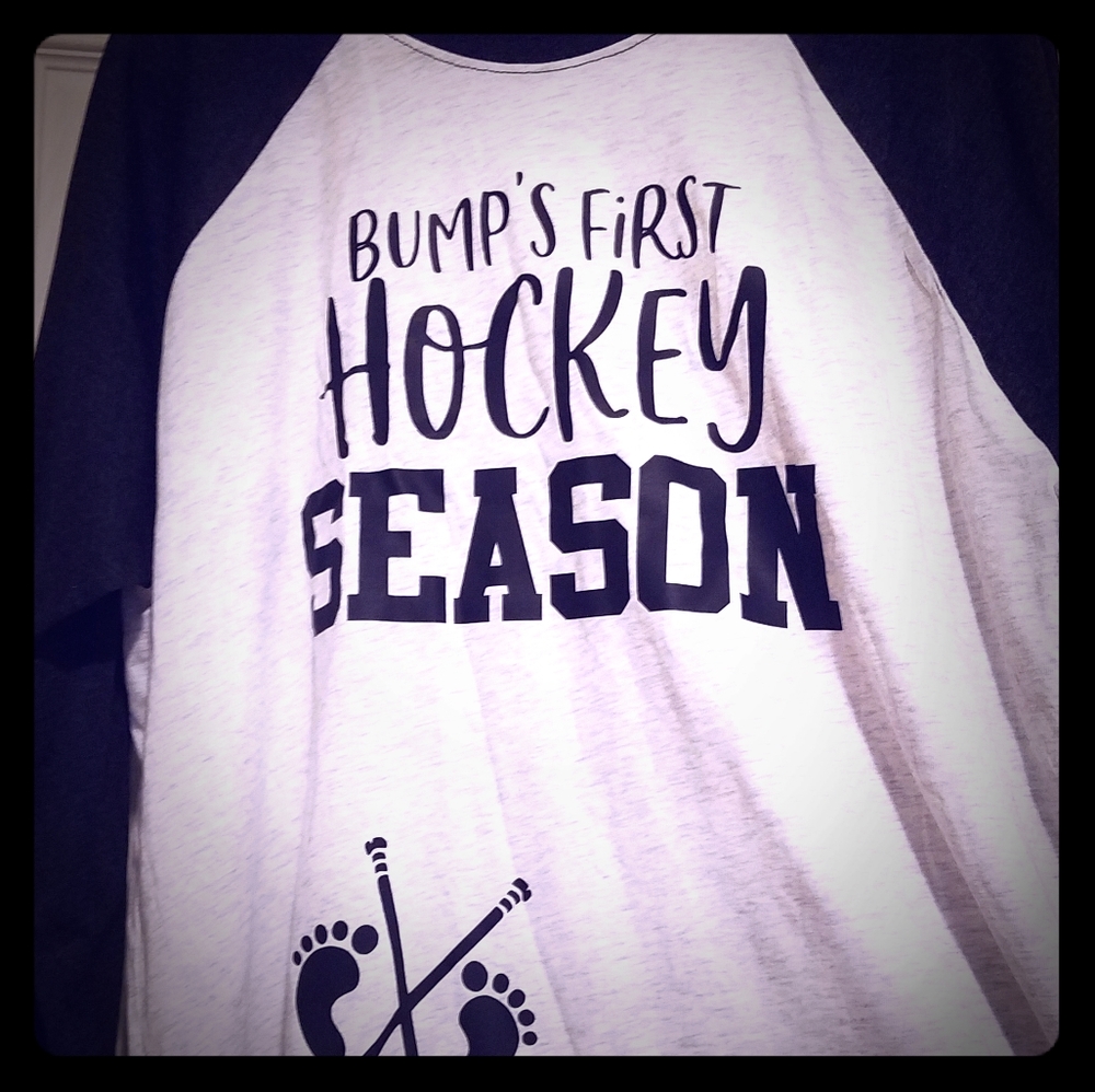Maternity Hockey Baseball Tee